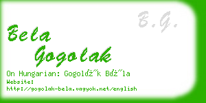 bela gogolak business card